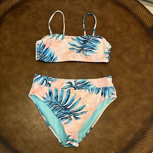 Breaking Waves Women’s Tropical Print Two Piece Bikini Size L